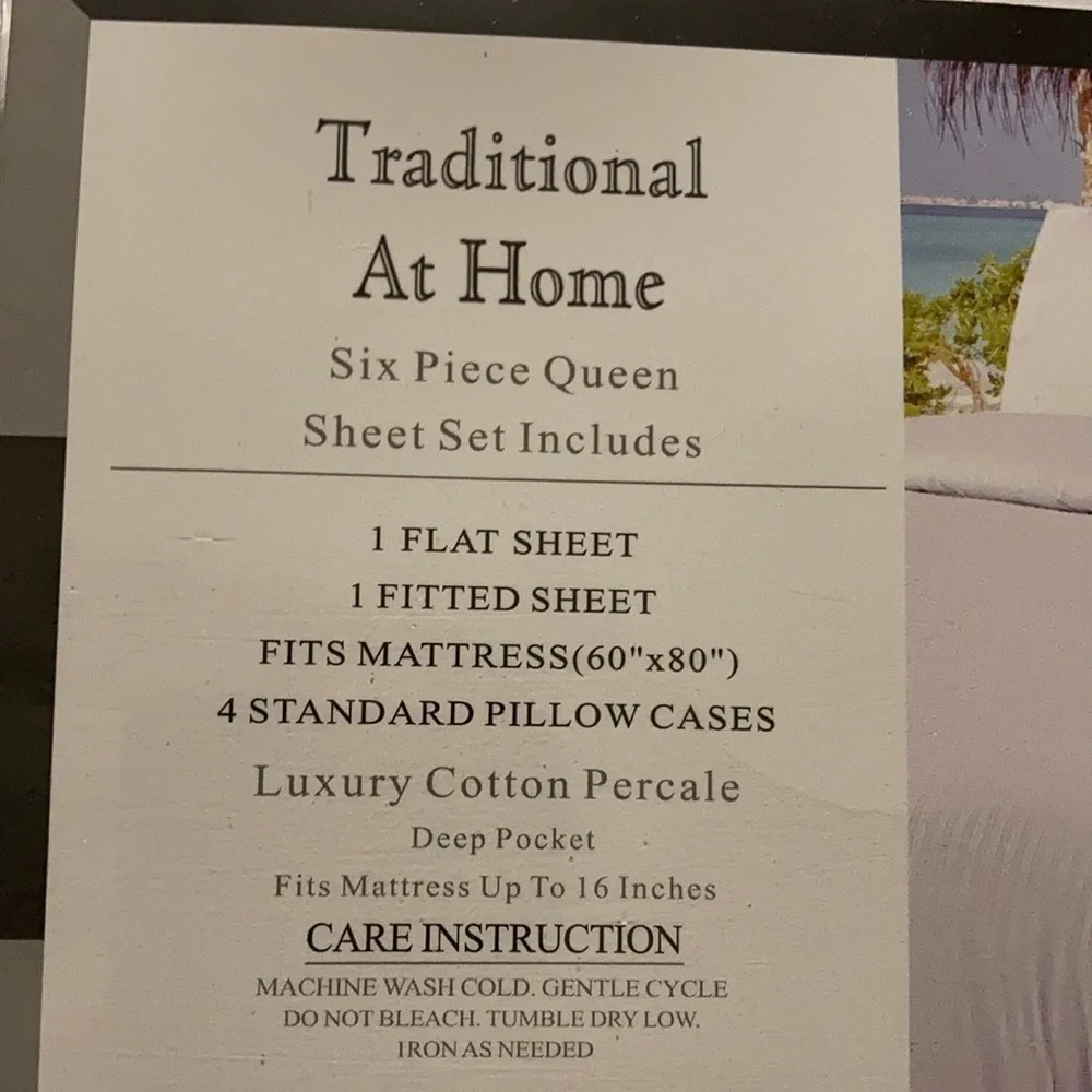 Traditional At Home 6pc Queen Sheet white as snow embossed stripes